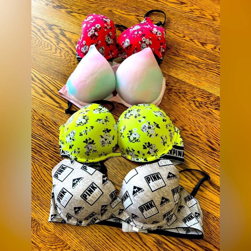 Victoria Secret Pink padded push up bra lot bundle 36 b